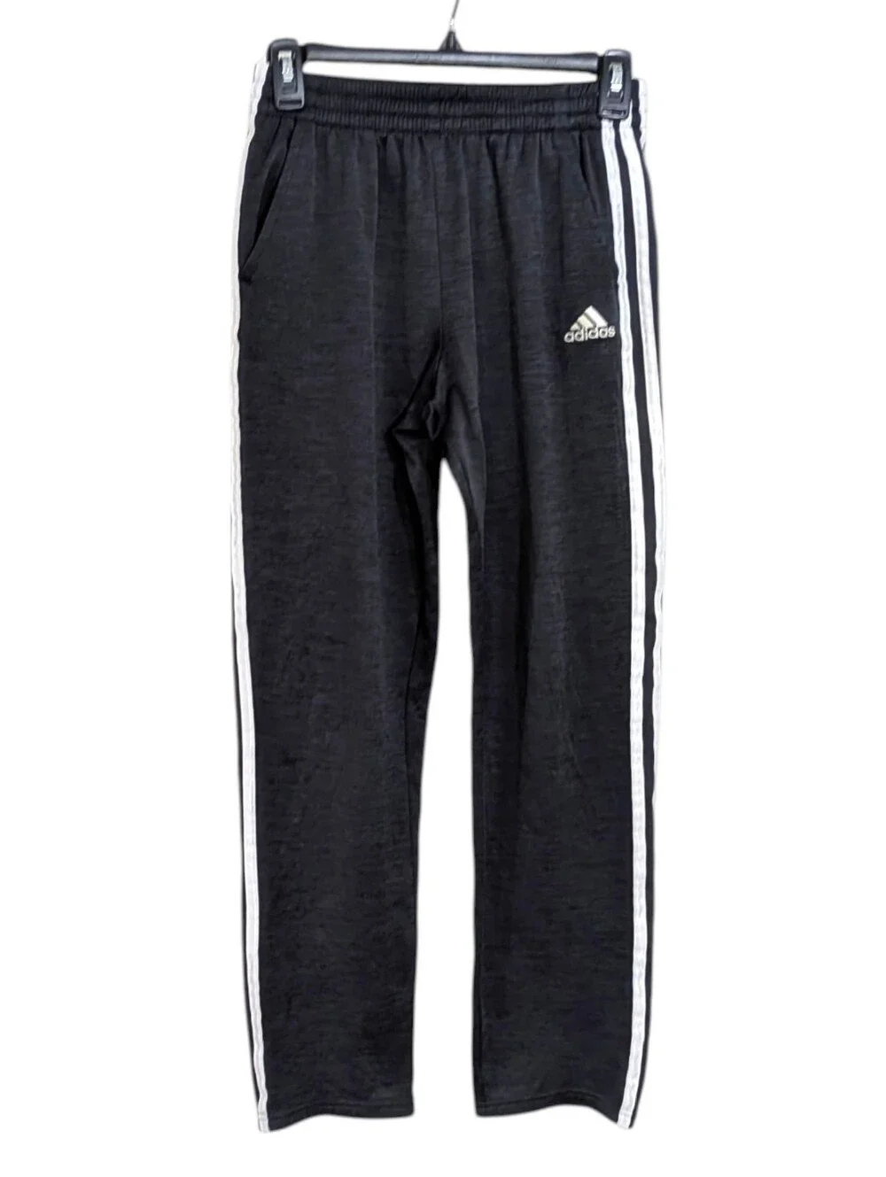 Adidas Pants - Charcoal Grey With White Triple Stripe - Size Large 14/16 Boys